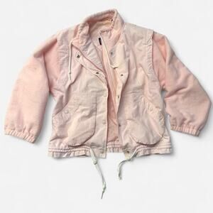 Pink 80s vintage zip up button up jacket